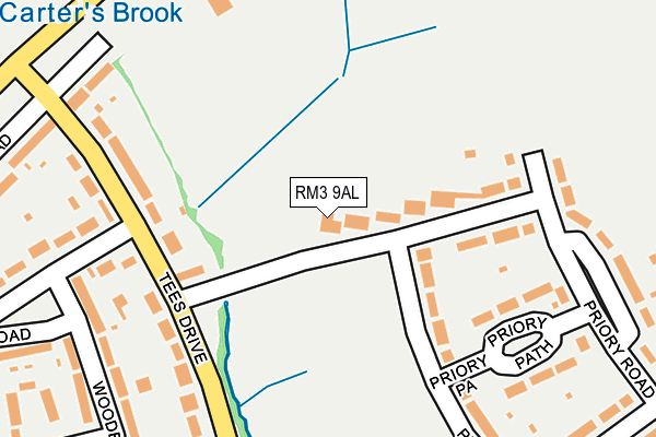 RM3 9AL map - OS OpenMap – Local (Ordnance Survey)