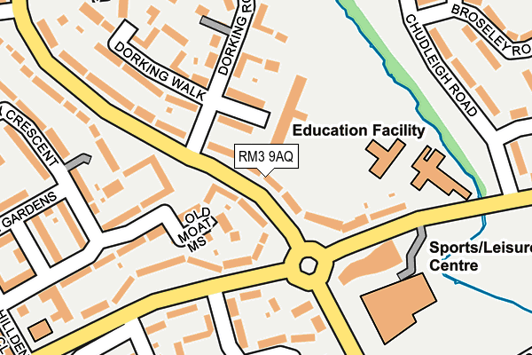 RM3 9AQ map - OS OpenMap – Local (Ordnance Survey)