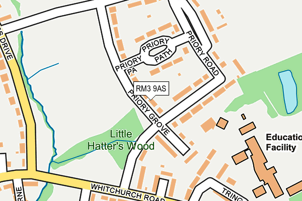 RM3 9AS map - OS OpenMap – Local (Ordnance Survey)