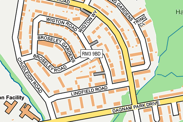 RM3 9BD map - OS OpenMap – Local (Ordnance Survey)