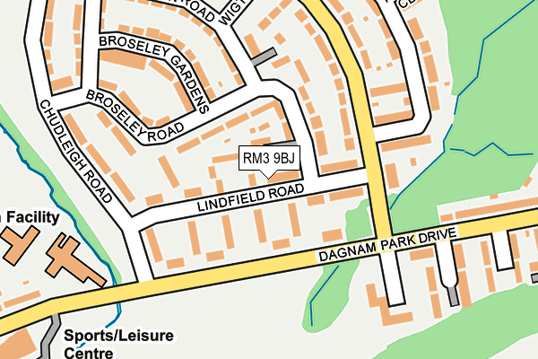 RM3 9BJ map - OS OpenMap – Local (Ordnance Survey)