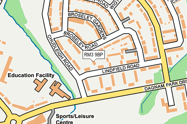 RM3 9BP map - OS OpenMap – Local (Ordnance Survey)