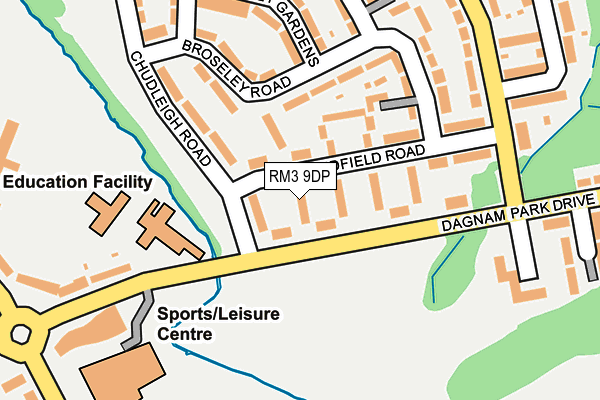 RM3 9DP map - OS OpenMap – Local (Ordnance Survey)