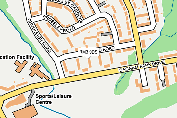 RM3 9DS map - OS OpenMap – Local (Ordnance Survey)