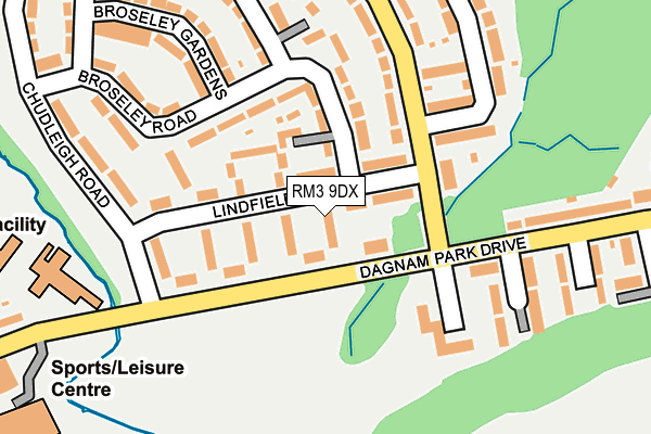 RM3 9DX map - OS OpenMap – Local (Ordnance Survey)