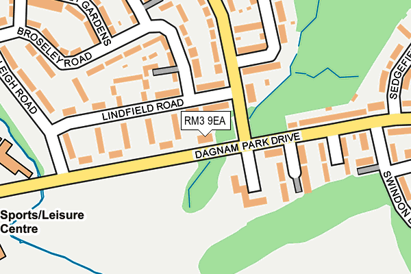 RM3 9EA map - OS OpenMap – Local (Ordnance Survey)