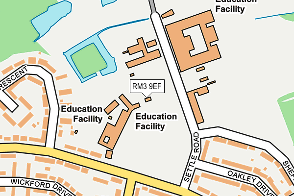 RM3 9EF map - OS OpenMap – Local (Ordnance Survey)