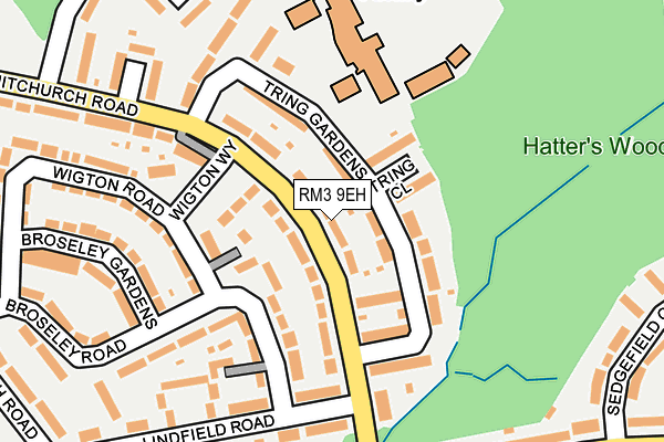 RM3 9EH map - OS OpenMap – Local (Ordnance Survey)