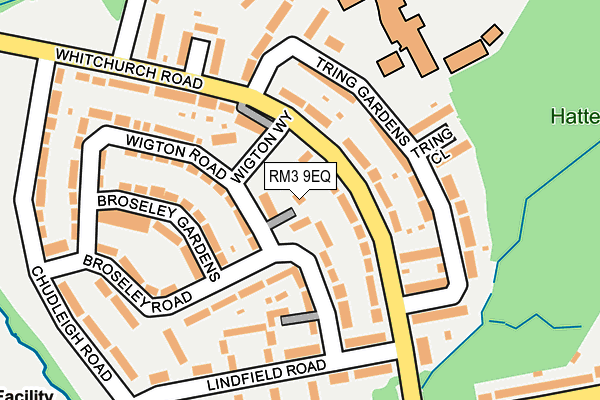 RM3 9EQ map - OS OpenMap – Local (Ordnance Survey)