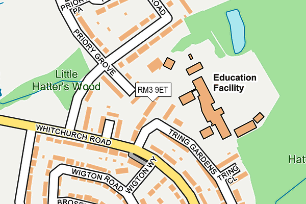 RM3 9ET map - OS OpenMap – Local (Ordnance Survey)