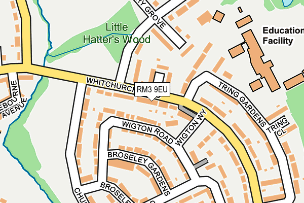 RM3 9EU map - OS OpenMap – Local (Ordnance Survey)