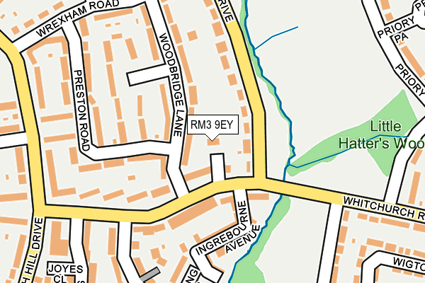 RM3 9EY map - OS OpenMap – Local (Ordnance Survey)