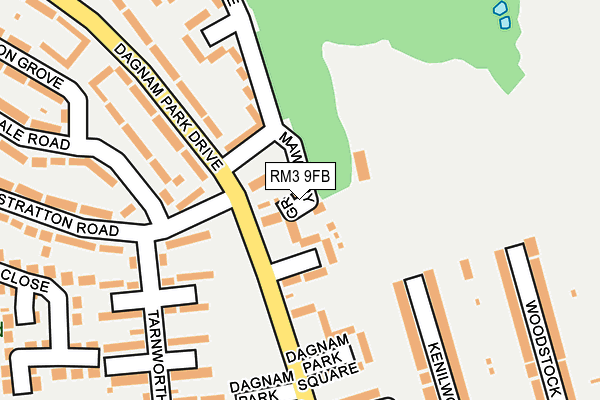 RM3 9FB map - OS OpenMap – Local (Ordnance Survey)