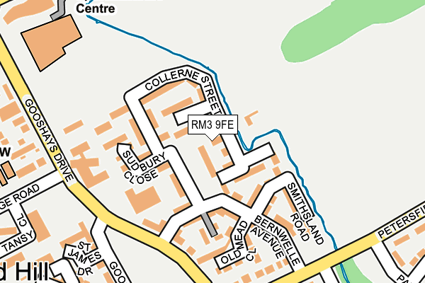 RM3 9FE map - OS OpenMap – Local (Ordnance Survey)