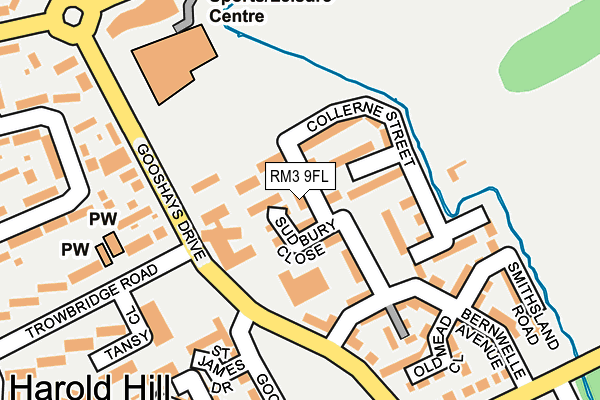 RM3 9FL map - OS OpenMap – Local (Ordnance Survey)