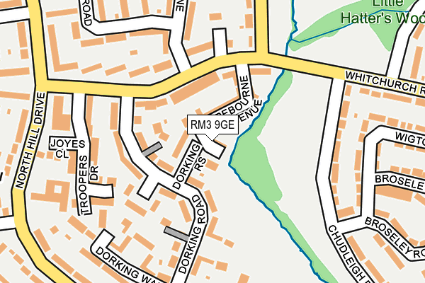RM3 9GE map - OS OpenMap – Local (Ordnance Survey)