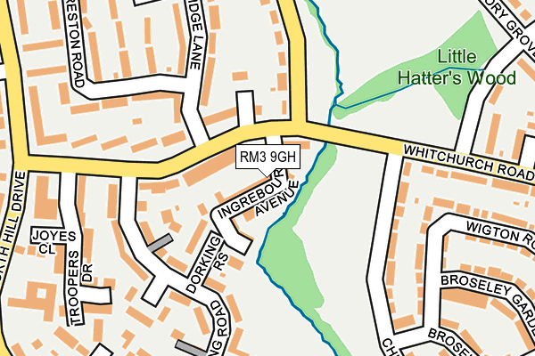 RM3 9GH map - OS OpenMap – Local (Ordnance Survey)