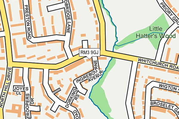 RM3 9GJ map - OS OpenMap – Local (Ordnance Survey)