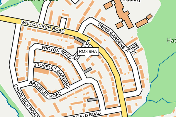 RM3 9HA map - OS OpenMap – Local (Ordnance Survey)