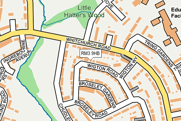 RM3 9HB map - OS OpenMap – Local (Ordnance Survey)