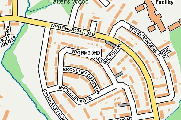 RM3 9HD map - OS OpenMap – Local (Ordnance Survey)