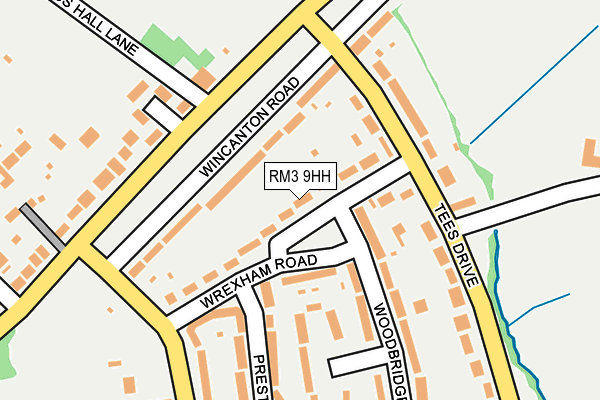 RM3 9HH map - OS OpenMap – Local (Ordnance Survey)