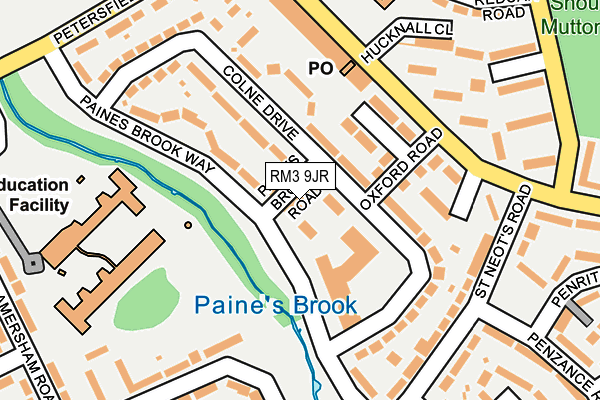 RM3 9JR map - OS OpenMap – Local (Ordnance Survey)