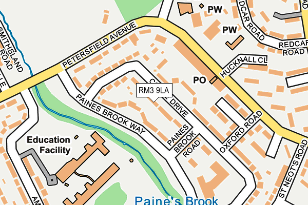 RM3 9LA map - OS OpenMap – Local (Ordnance Survey)