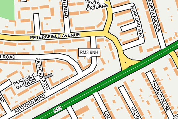 RM3 9NH map - OS OpenMap – Local (Ordnance Survey)