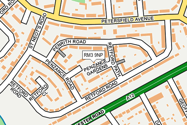 RM3 9NP map - OS OpenMap – Local (Ordnance Survey)