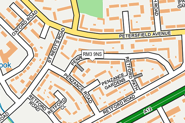 RM3 9NS map - OS OpenMap – Local (Ordnance Survey)