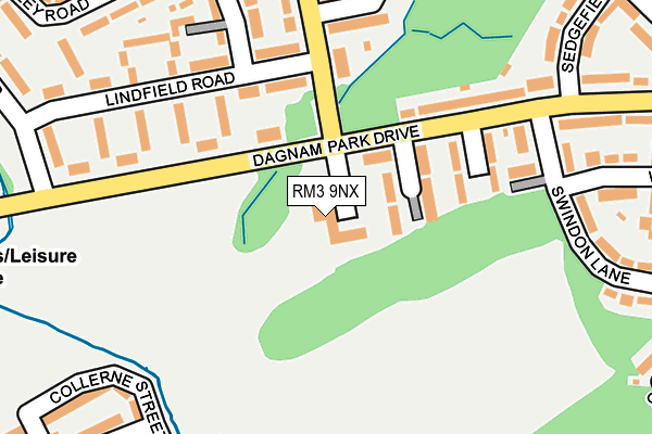 RM3 9NX map - OS OpenMap – Local (Ordnance Survey)