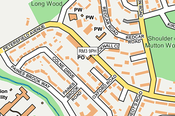 RM3 9PH map - OS OpenMap – Local (Ordnance Survey)