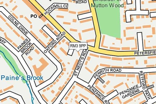 RM3 9PP map - OS OpenMap – Local (Ordnance Survey)