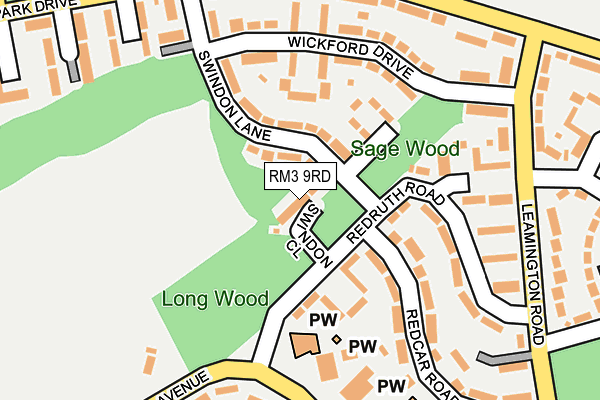 RM3 9RD map - OS OpenMap – Local (Ordnance Survey)