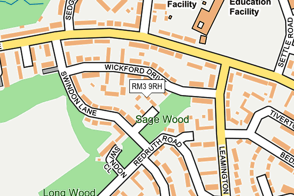 RM3 9RH map - OS OpenMap – Local (Ordnance Survey)