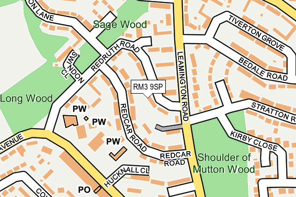 RM3 9SP map - OS OpenMap – Local (Ordnance Survey)