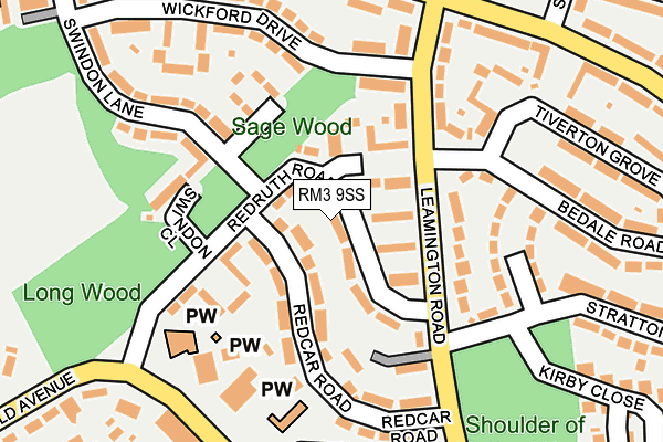 RM3 9SS map - OS OpenMap – Local (Ordnance Survey)