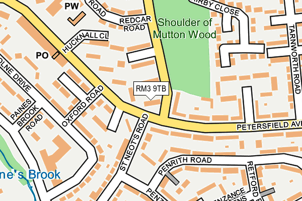 RM3 9TB map - OS OpenMap – Local (Ordnance Survey)