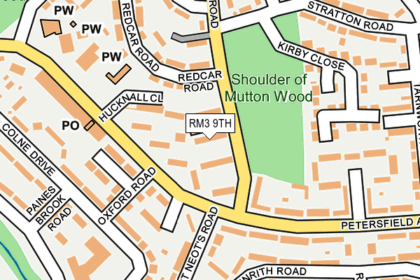 RM3 9TH map - OS OpenMap – Local (Ordnance Survey)