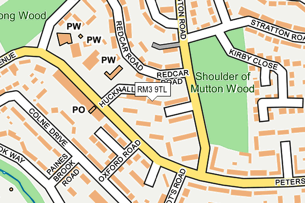 RM3 9TL map - OS OpenMap – Local (Ordnance Survey)