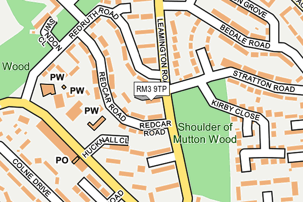RM3 9TP map - OS OpenMap – Local (Ordnance Survey)