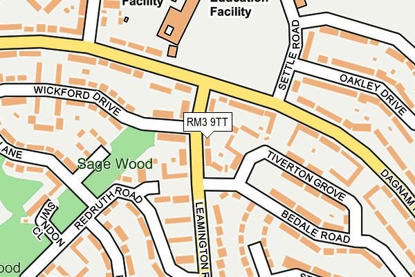 RM3 9TT map - OS OpenMap – Local (Ordnance Survey)