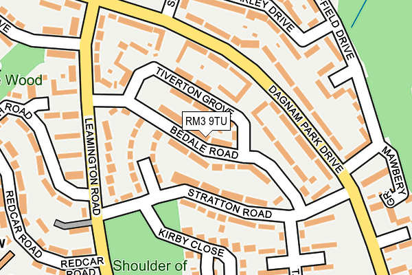 RM3 9TU map - OS OpenMap – Local (Ordnance Survey)