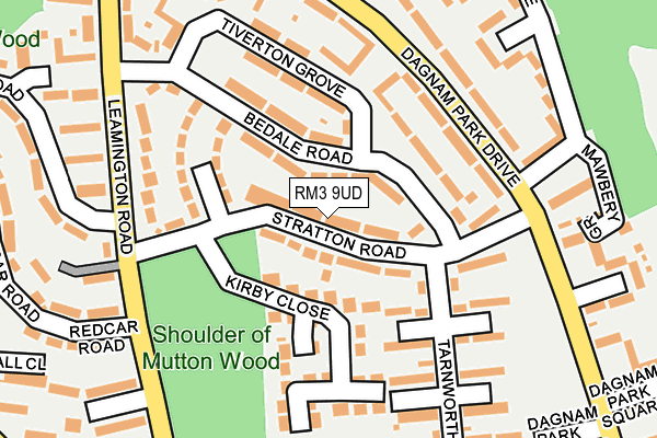 RM3 9UD map - OS OpenMap – Local (Ordnance Survey)