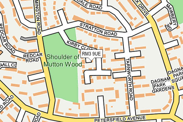 RM3 9UE map - OS OpenMap – Local (Ordnance Survey)