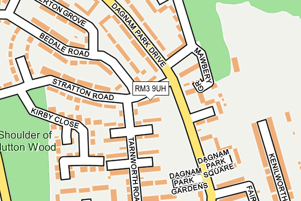 RM3 9UH map - OS OpenMap – Local (Ordnance Survey)