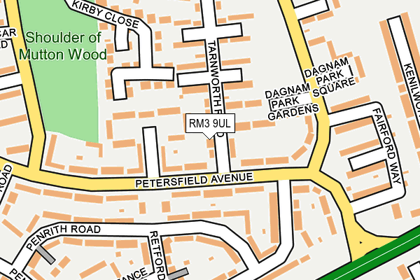 RM3 9UL map - OS OpenMap – Local (Ordnance Survey)