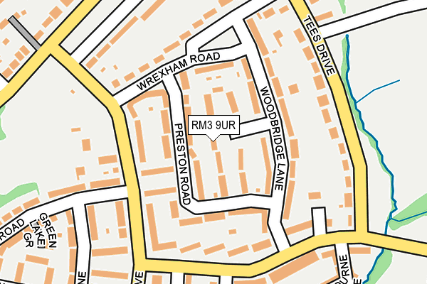 RM3 9UR map - OS OpenMap – Local (Ordnance Survey)