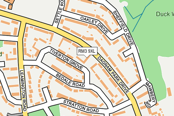 RM3 9XL map - OS OpenMap – Local (Ordnance Survey)